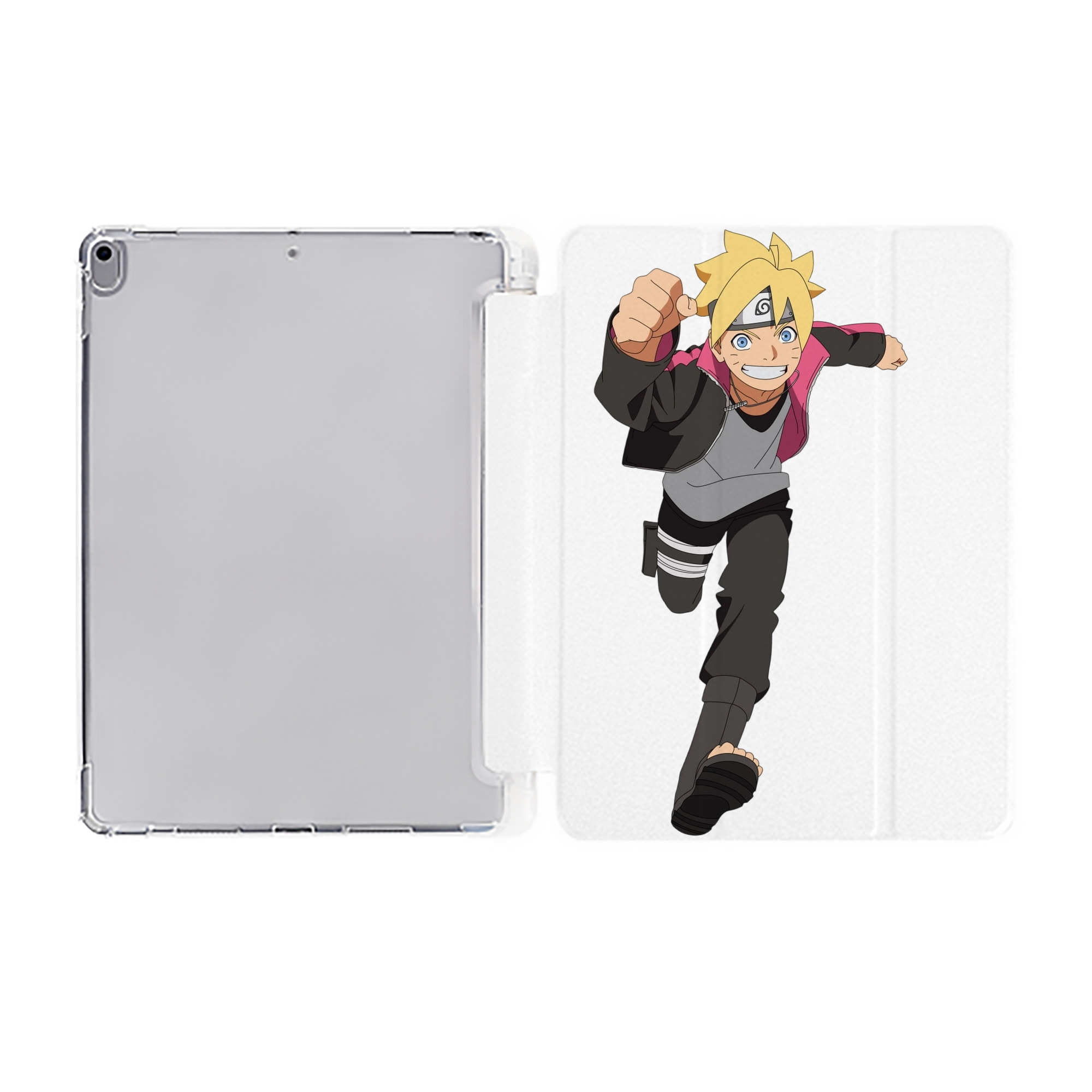 （画像用） NARUTO -ナルト- うずまき ボルト Uzumaki Boruto IPad ケース ペン収納付き 三つ折りスタンド PUレザー×シリコン 対応機種9.5/10.5/10.9インチ